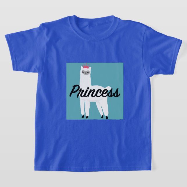 Princesa Lama Design - Camiseta Básica Para Menina (Postura )