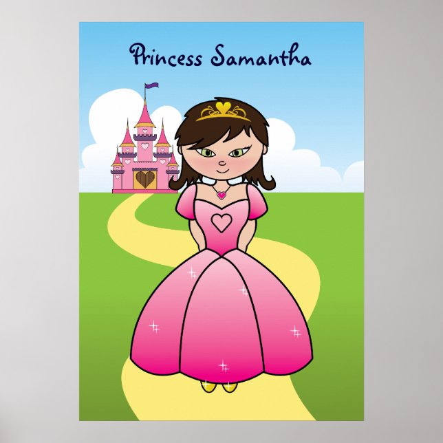 Princesa na Sala de Crianças Rosa Poster (Frente)