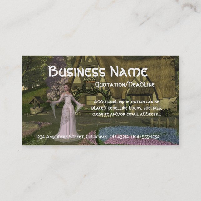 Princesa nos cartões de visitas da casa de campo (Frente)