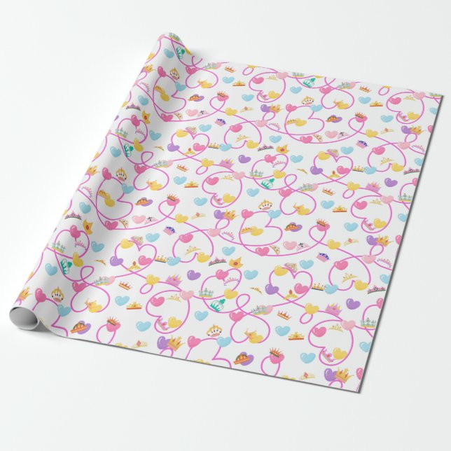 princesa papel de embrulho cor-de-rosa (Desenrolado)