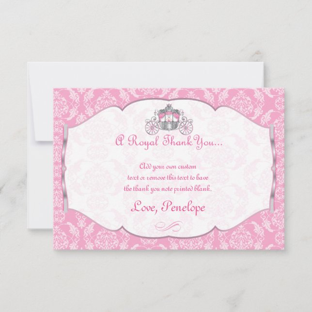 Princesa pequena Agradecimento Você Cartão (Frente)