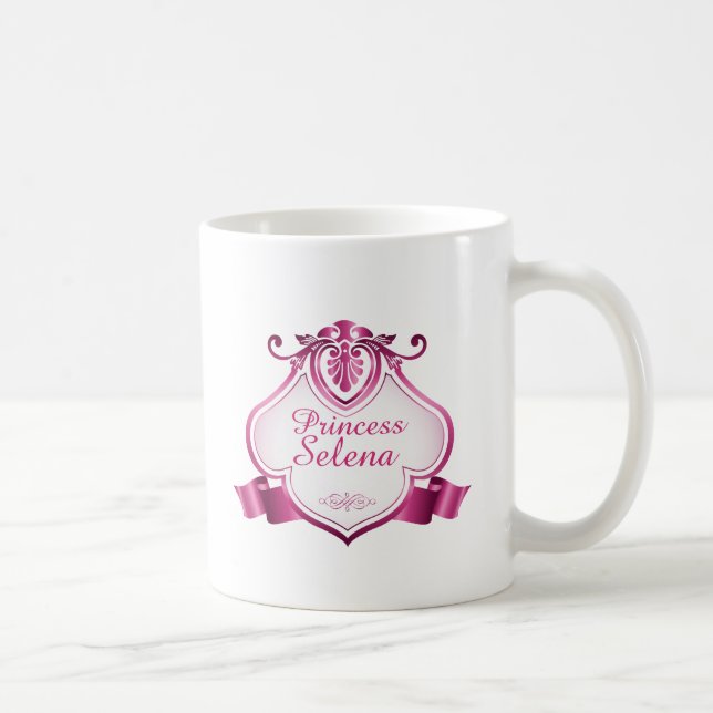 Princesa personalizada caneca cor-de-rosa com nome (Direita)