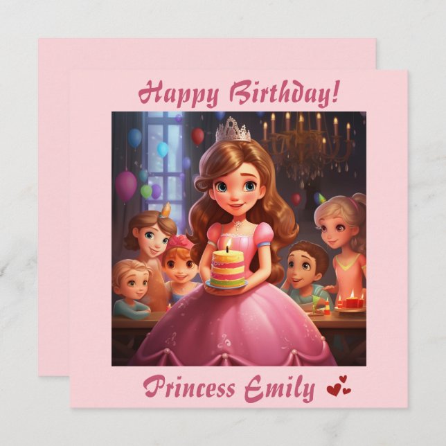 Princesa Personalizada [Nome] Aniversário (Frente/Verso)