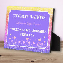 Princesa! Placa personalizada divertida para menin