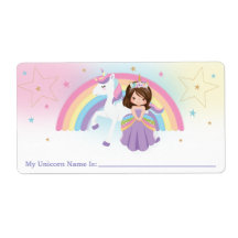 Princesa Rainbow Unicorn My Unicorn Etiqueta de no