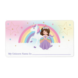Princesa Rainbow Unicorn My Unicorn Etiqueta de no