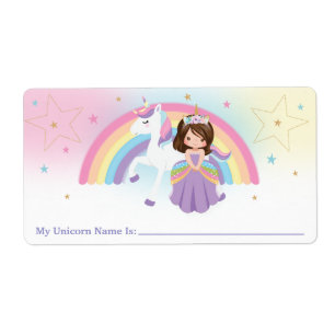 Princesa Rainbow Unicorn My Unicorn Etiqueta de no