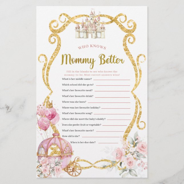 Princesa Real Que Conhece Melhores Jogos Mamães (Frente)