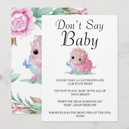 Princesa Rosa Dinossauro Peony Não Diga Bebê