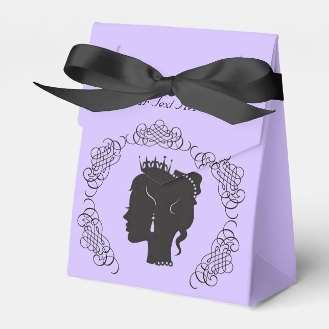 Princesa Silhouette Personalizada Caixa de Favor L (Frente)