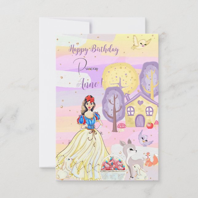 Princesa Snowy Happy Birthday - Cartão de Aniversá (Frente)