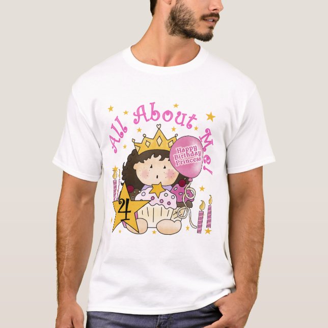 Princesa Sobre Os Meus 4º Aniversário Camisetas (Frente)