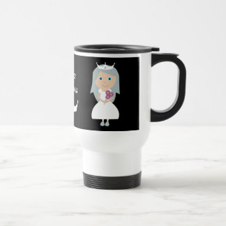 Princesa sóbrio bonito caneca de viagem preta & do