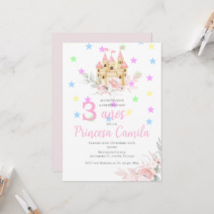 Princesa Terceiro Convite de Aniversário no Castel