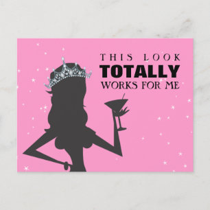 Princesa Tiara com Cartão Postal Divertido de Coqu
