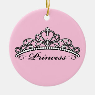 Princesa Tiara Ornamento (fundo cor-de-rosa)