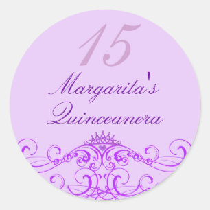 Princesa Tiara Roxo Quinceanera Etiqueta