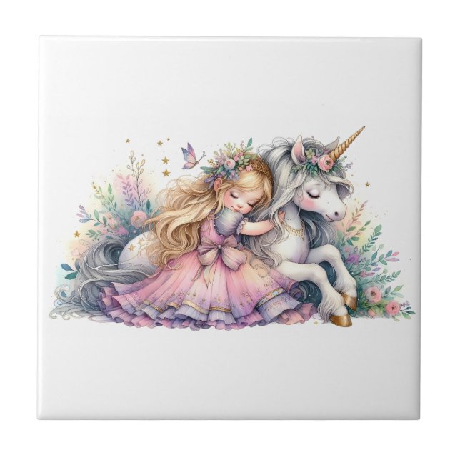 Princesa Unicórnio Pastel Conto de Fadas Fantasia (Frente)