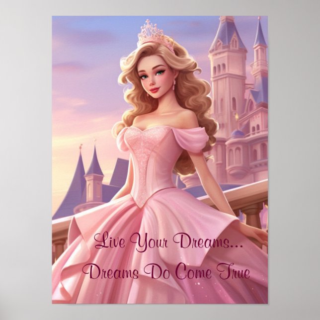 Princesa viva seu Poster de sonhos (Frente)
