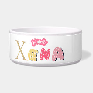 princesa Xena - cães e gatos - tigela personalizad