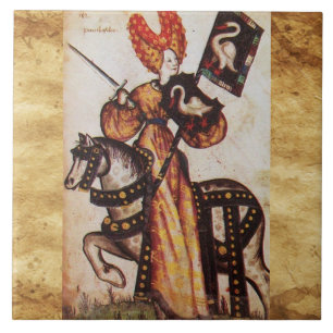 PRINCESS PENTHESILEA COMO MEDIEVAL KNIGHT Heráldic