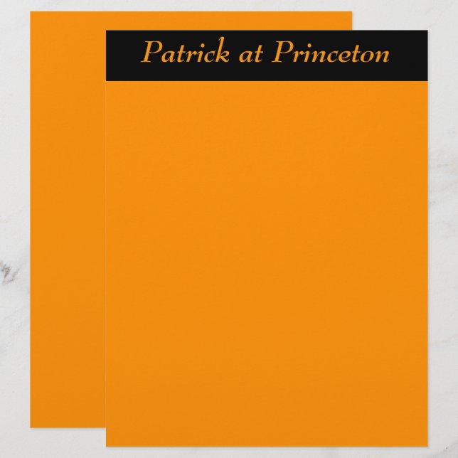 Princeton Orange Personalizado (Frente/Verso)