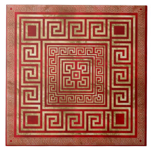 Principal Ornamento Grego - Medidor Grego - Vermel