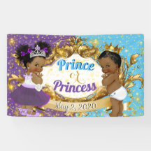 Príncipe Africano ou Princesa Roxo e Azul Elegante