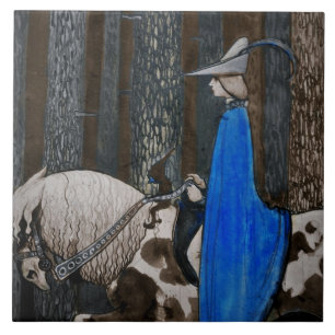 Príncipe e passeio de Tomten através das madeira