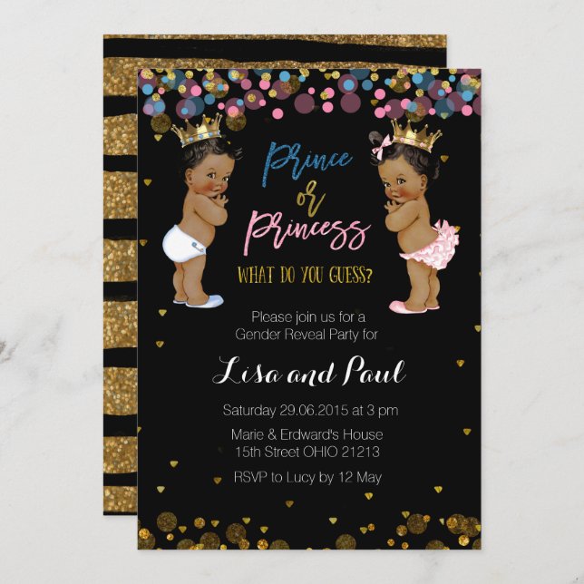 Príncipe e princesa Gênero Convite à Revenda (Frente/Verso)