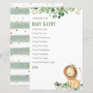 Príncipe Lion Greenery Orações Florais para Bebê