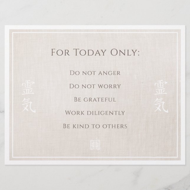 Princípios Reiki, Conceitos (Frente)