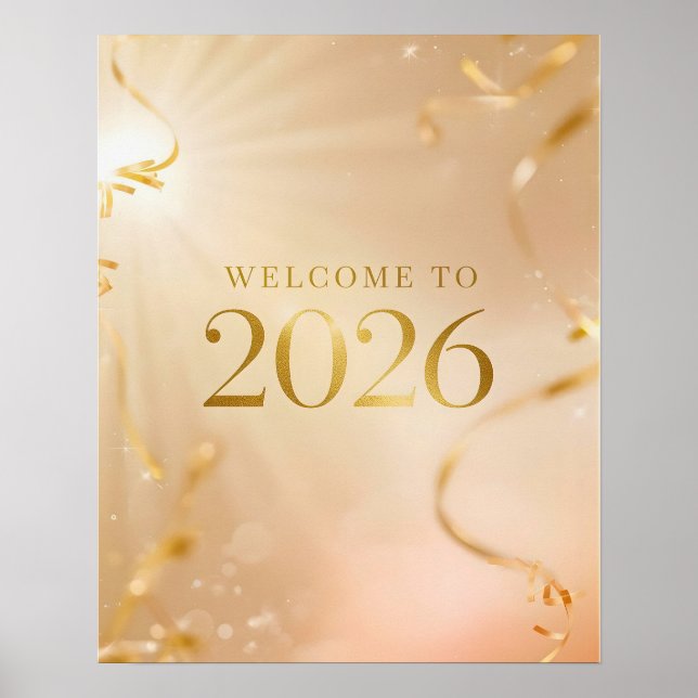 Printable “Welcome to 2026” Poster – Golden Dawn N (Frente)