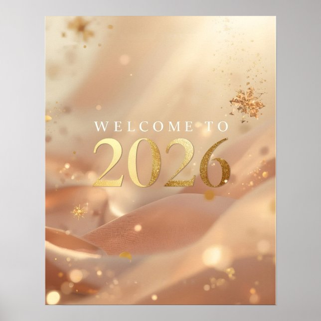 Printable “Welcome to 2026” Poster – Golden Dawn N (Frente)