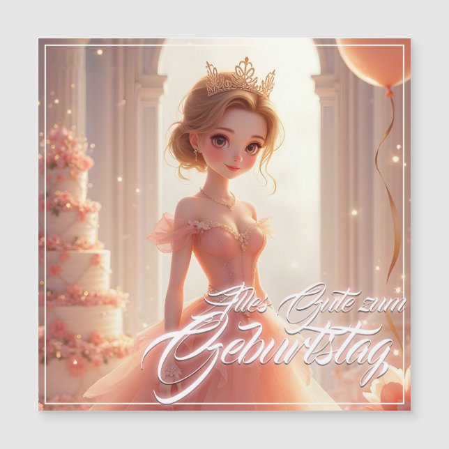 Prinzessin zum Geburtstag im rosa Traumkleid (Frente)