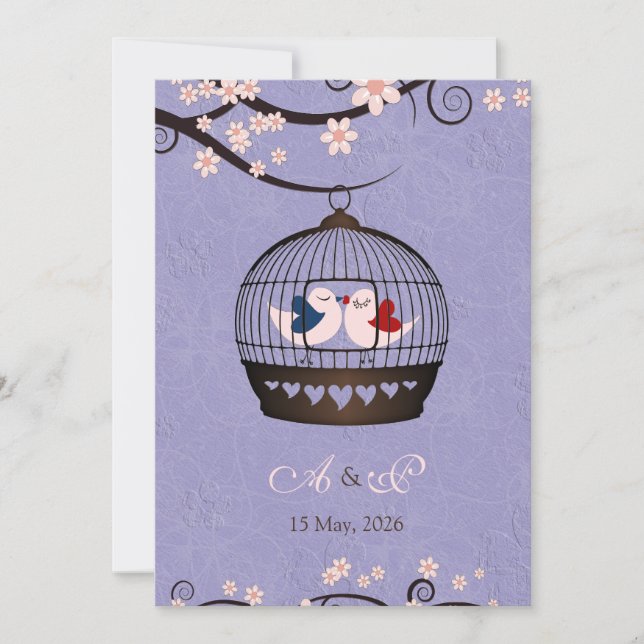 Prisioneiros do Convite de casamento Violeta do Am (Frente)