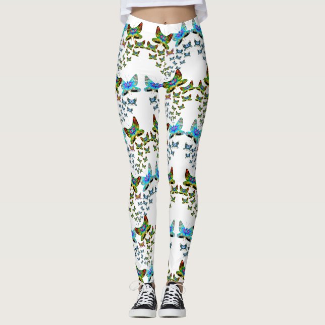 Prismatic Butterfly Swarm Leggings (Frente)