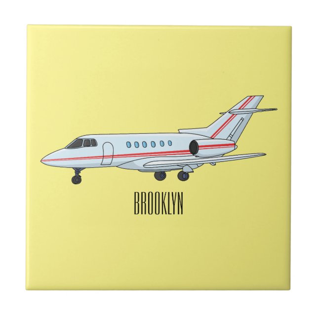 Private jet cartoon illustration (Frente)