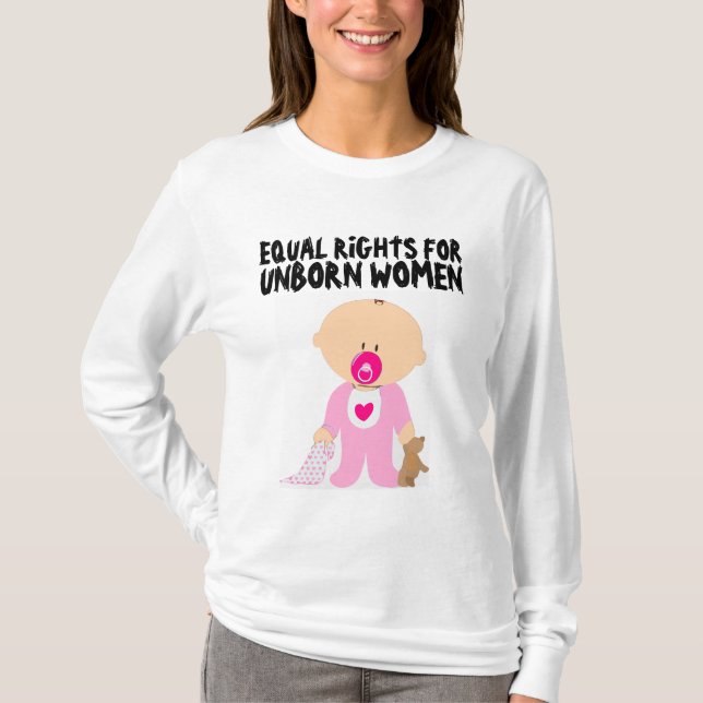 PRO-VIDA, Camisetas de direitos iguais para mulher (Frente)