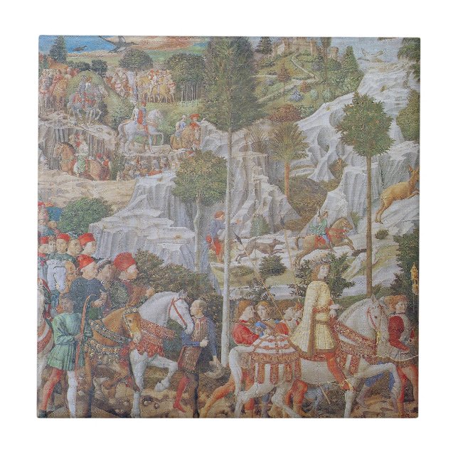 Procissão dos Magi por Gozzoli cerca do azulejo (Frente)