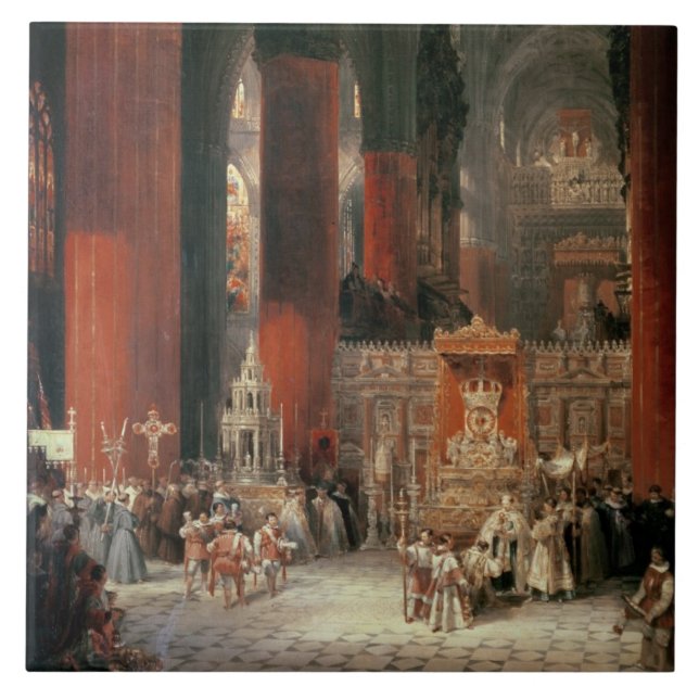 Procissão na catedral de Sevilha, 1833 (óleo no (Frente)