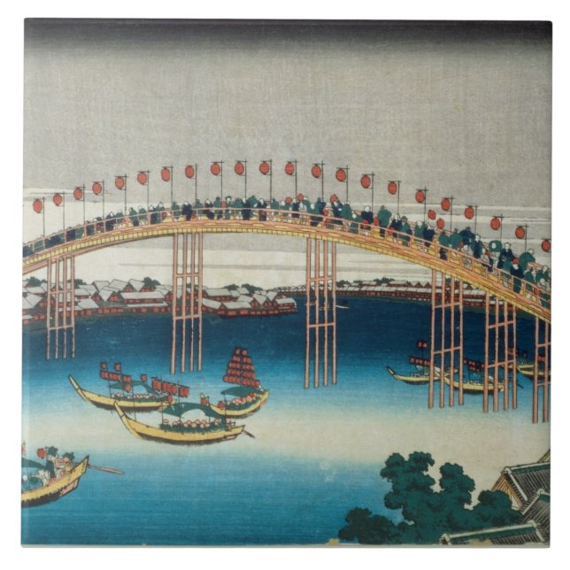 Procissão sobre uma ponte (impressão do woodblock (Frente)