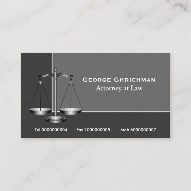 Procurador-Geral da cartão de visita de Justiça (Frente)