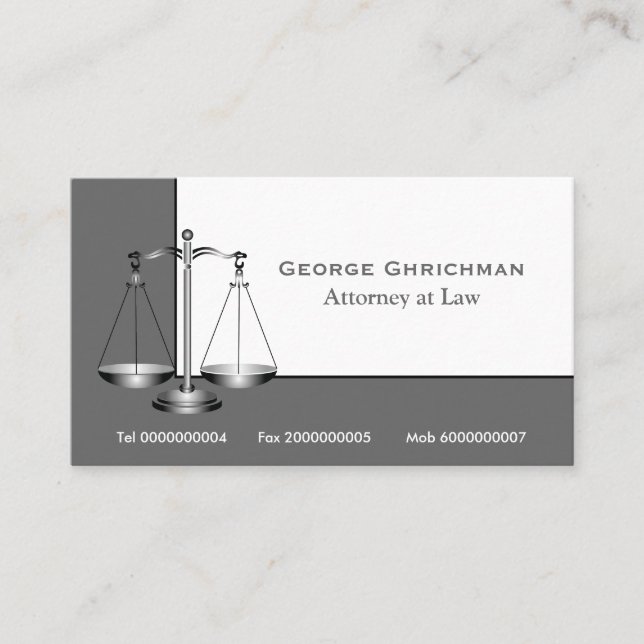 Procurador-Geral da cartão de visita de Justiça (Frente)