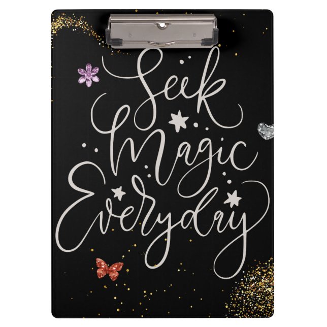 Procure Magia Todos os Dias - Prancheta Glam Glitt (Frente)