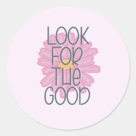 Procure o bom adesivo rosa redondo