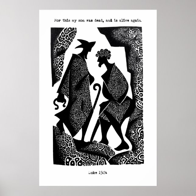 Prodigal Son Art Print Luke 15 24 Scripture Poster (Frente)