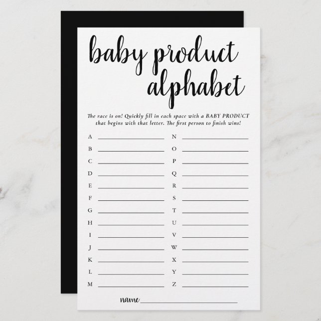 Produto ABC moderno simples | Jogo de Chá Divertid (Frente/Verso)