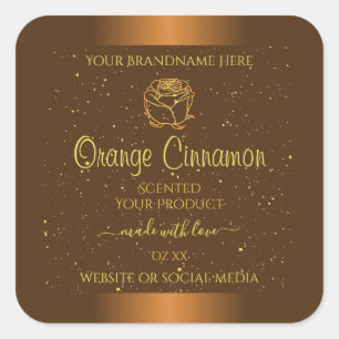 Produto Castanho-Laranja-Chic Etiquetas Douradas d
