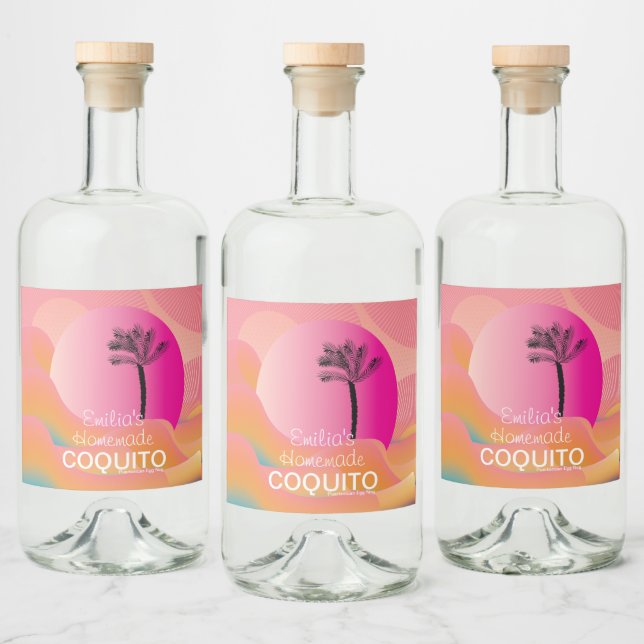 Produto de Coquito caseiro rosa - Recebe marca com (Garrafas)